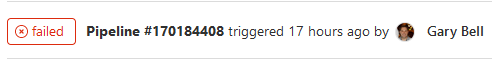 GitLab output for a failed pipeline when stripping back the before_script part