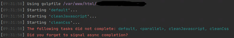 NPM del task forgets to signal async completion